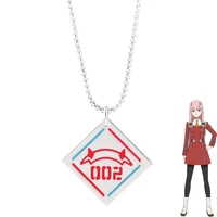 anime darling in the franxx necklace zero two 02 code 002 red devil horn pendant necklace for women men cosplay prop jewelry