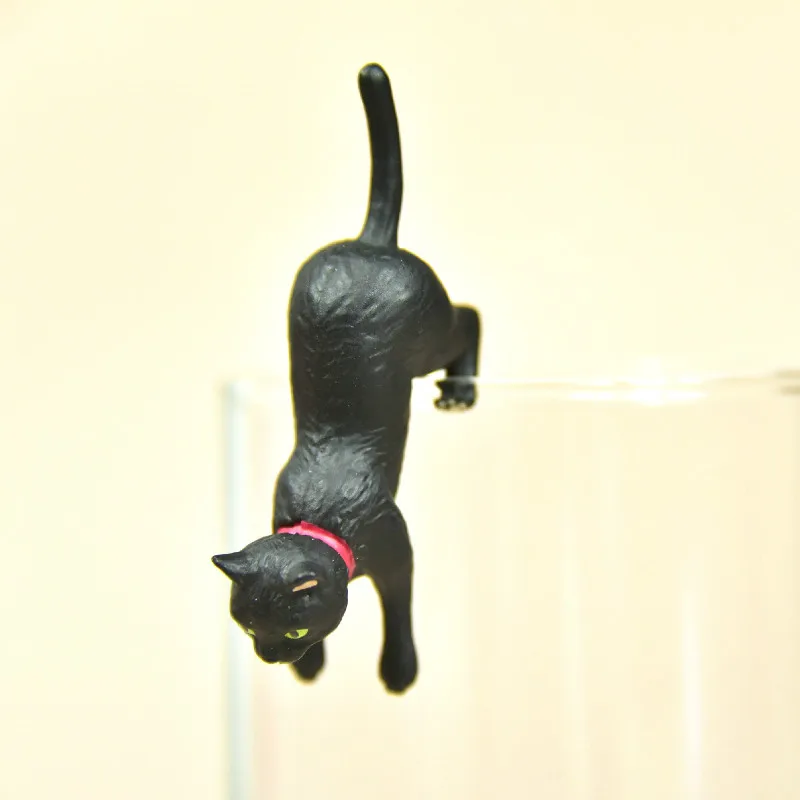 

Black Cat Cup edge doll PVC animal mini dolls birthday gift