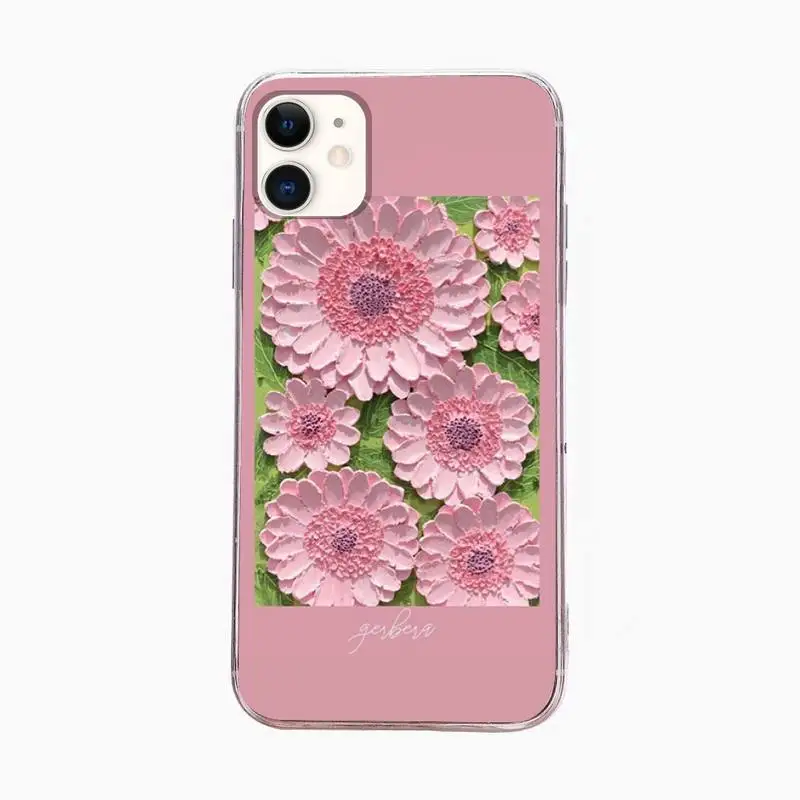 

Oil Painting Flower Phone Case For Iphone 6 6s 7 8plus X Xr 11 12 Mini Pro Max Fundas Cover