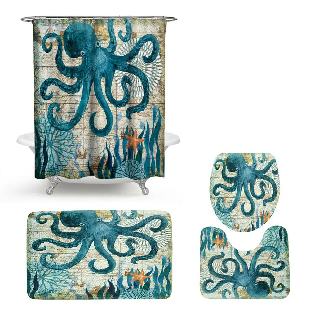 Водонепроницаемая занавеска для душа с 12 крючками и устойчивой к плесени