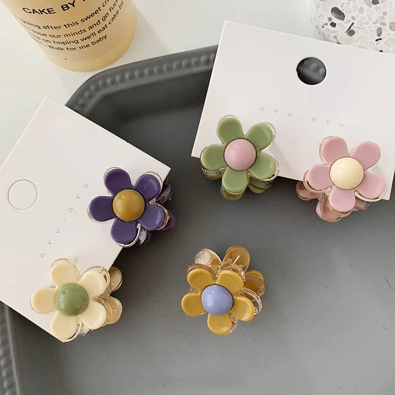 2019 Новинка для девочек 1 штука футболка с цветной акриловый цветок коготь волос