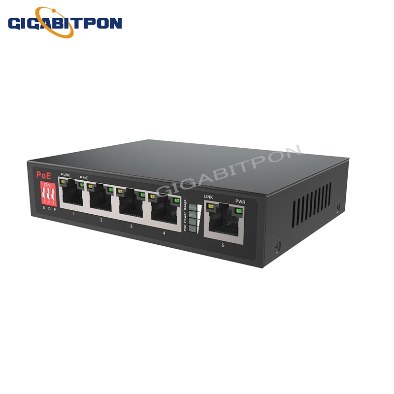 

5-port 10/100M POE switch Ethernet switch (4-port POE + RJ45 port) 802.3af/at, total power 65W for IP camera/wireless AP/CCTV