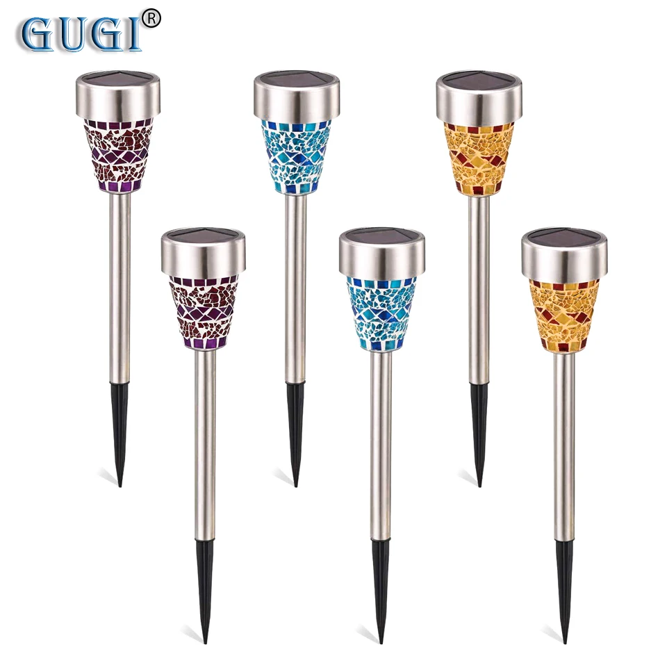 3/6/9 шт. мозаичный садовый светильник на солнечной батарее уличный декоративный