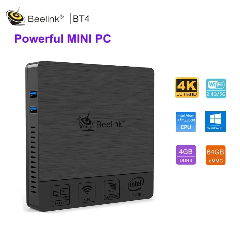 Мини-ПК Beelink BT4 Intel Atom Windows 10 4 + 64 ГБ Wi-Fi | Компьютеры и офис
