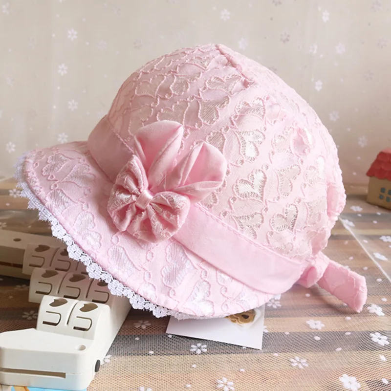 Cute Baby Princess Hat Fashion Lace Solid Color 2020 Spring And Summer Girl Kids Mesh Bowl Cap Sun | Аксессуары для одежды