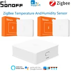 Умный датчик температуры и влажности SONOFF SNZB-02 ZigBee, мониторинг в режиме реального времени, работает с SONOFF ZB-Bridge Alexa Google Home