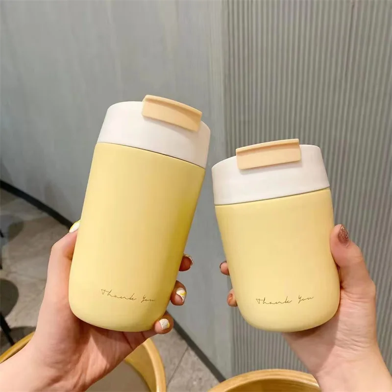 

Stainless Steel Coffee Vacuum Thermos With Straw Water Bottle Non-slip Car Vacuum Flask Thermoses Travel Insulated Bottle