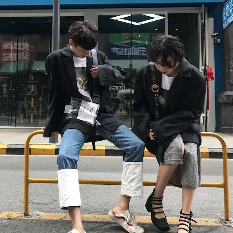 GETSPRING Женское пальто женские Костюмные с разрезом блейзеры неправильной формы