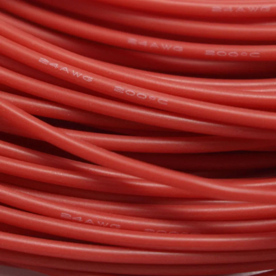 10meter/lot Special soft high temperature silicone wire 8 10 12 13 14 16 17 18 20 22 24 26 28 30AWG (5m red and 5m black) color |