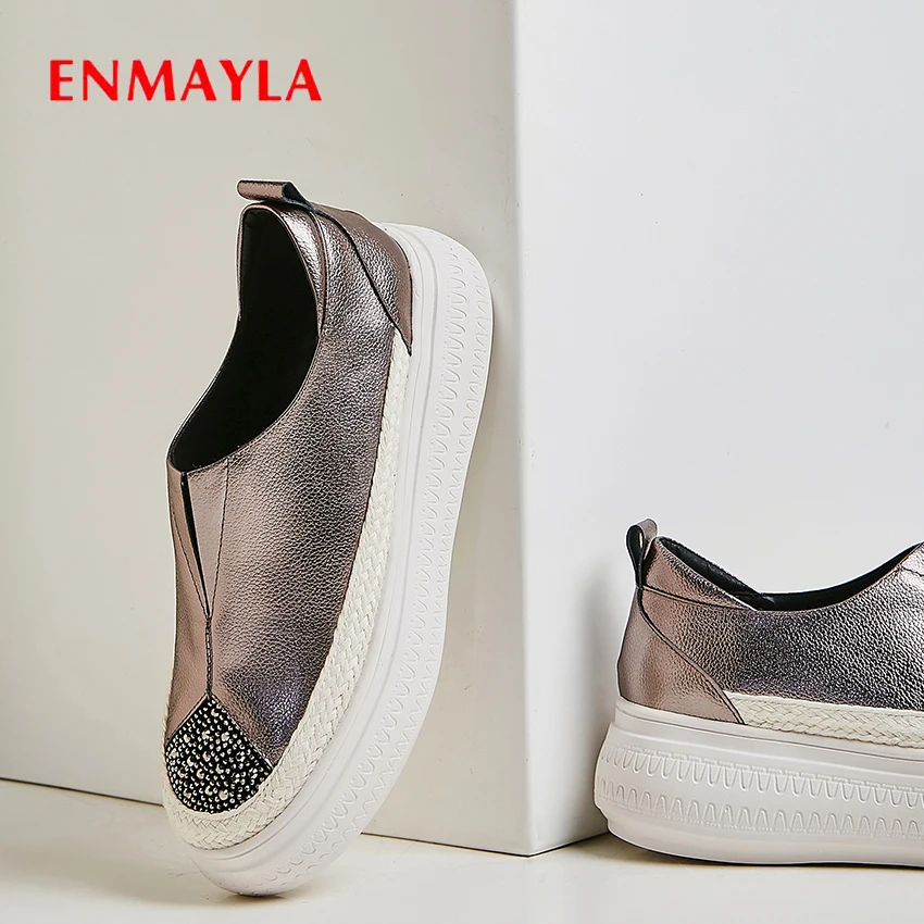 ENMAYLA/туфли из натуральной кожи на платформе без застежки Balenciaca повседневная