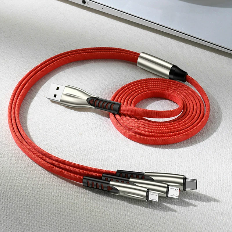 3 в 1 Usb кабель QC 4 0 для Iphone XR 8 Micro Type C быстрой зарядки Huawei P30 Redmi Note 7 м А передачи