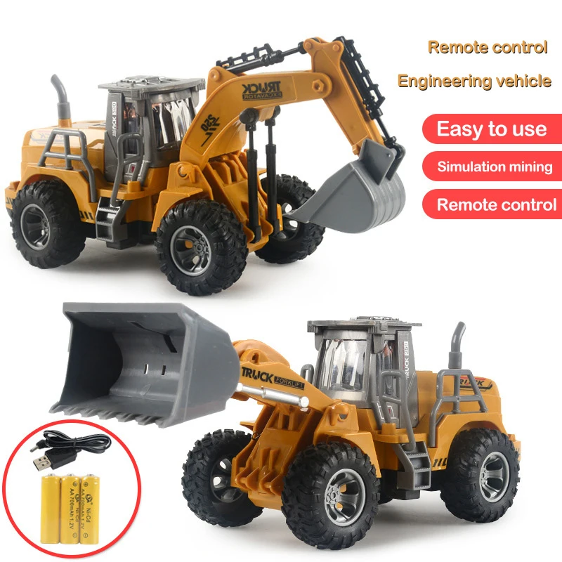 

2021 NEW RC Car 2.4Ghz 6 Channel 1:24 RC Excavator toy RC Engineering Car Alloy and plastic Excavator For Boy Toys gift