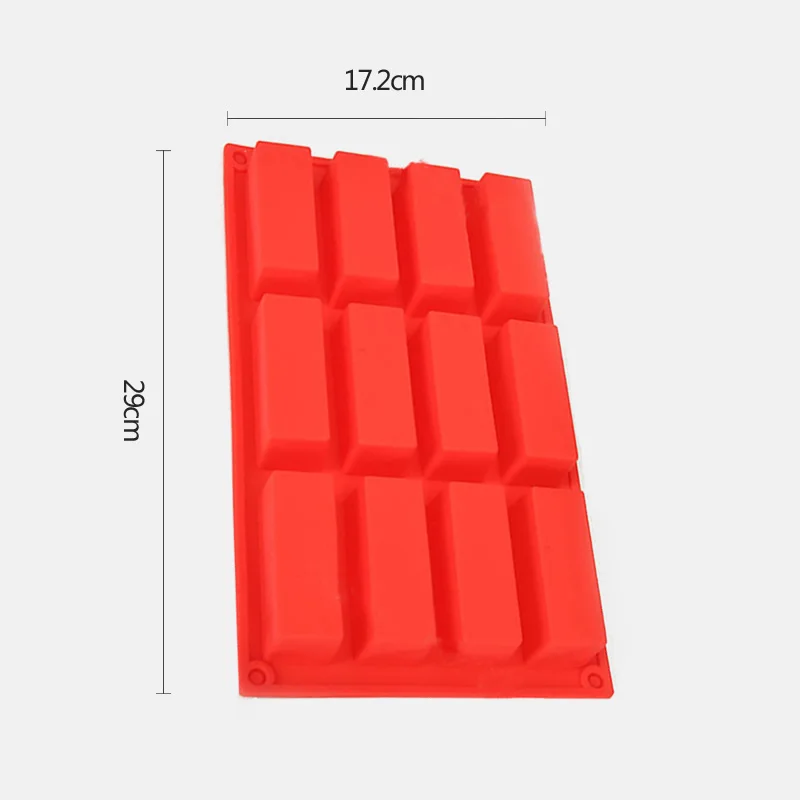 

Soap Mould Biscuit Cookie Baking Pan 12 Holes Rectangle Shaped Silicone Mold Fondant Chocolate Mold Kitchen Bakeware Accessories