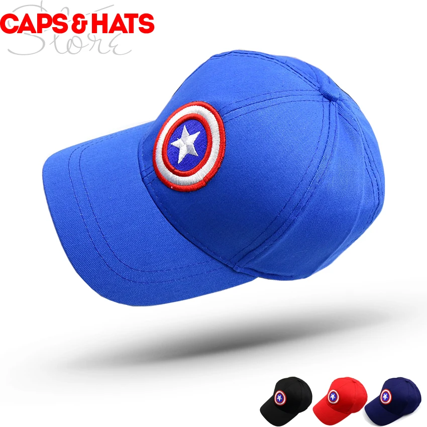 Капитан Америка детская бейсбольная кепка головные уборы с застежкой Gorras Beisbol Кепка для мальчика девочки петтен дети сетки Камо на заказ шляпа T811