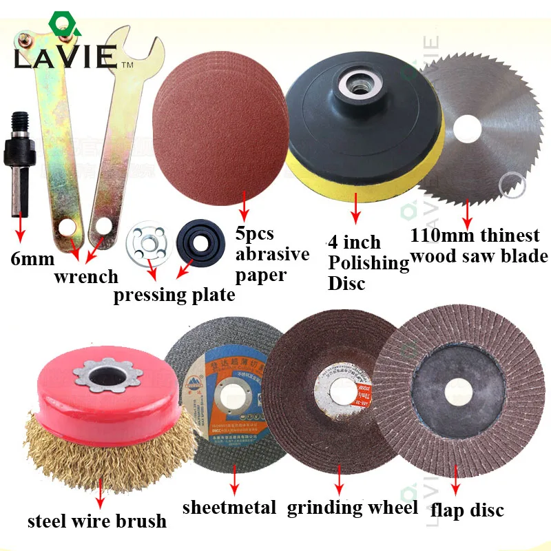 12pcs with 6mm LA VIE 12 шт. диск для полировки колеса пилы по дереву проволочные колеса абразивная бумага электрическая дрель угловая шлифовальная машина шатун для резки металла - Цвет: 12pcs with 6mm
