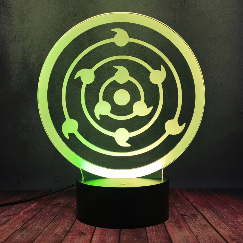 Вращающийся Rinnegan Eye Naruto Sasuke Uchiha Itachi Аниме Манга Мультфильм USB Ночник светильник