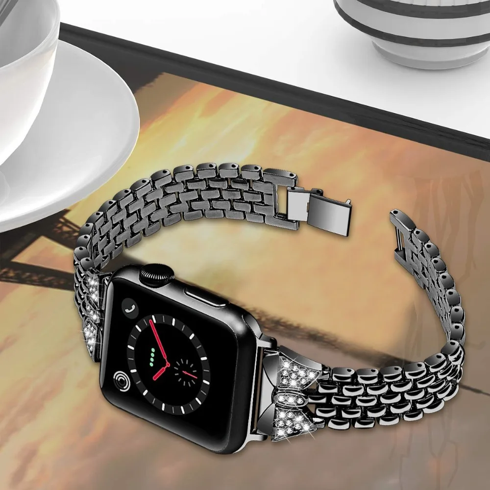 Женский металлический ремешок с бантом для Apple Watch 38 мм 42 ювелирный звеньевой