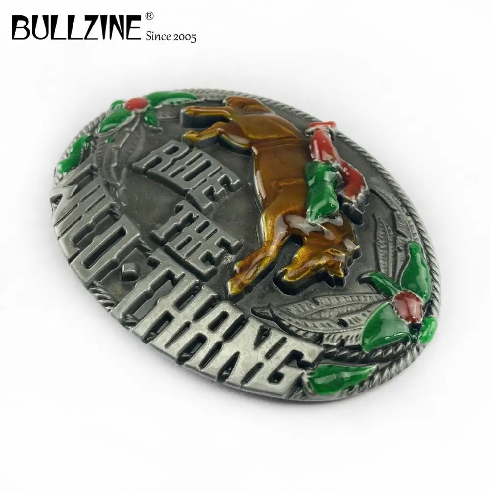 В Bullzine Родео пряжки ремня с оловянной отделкой FP-02628 подходит для детей на возраст