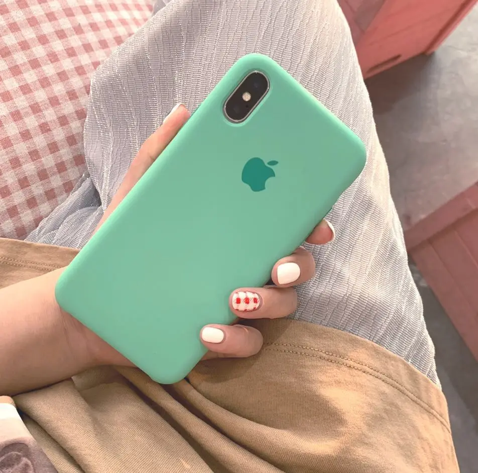 Жидкий силиконовый чехол для iPhone 6S 7 8Plus X XR XS Max papaya фруктовый карамельный цвет