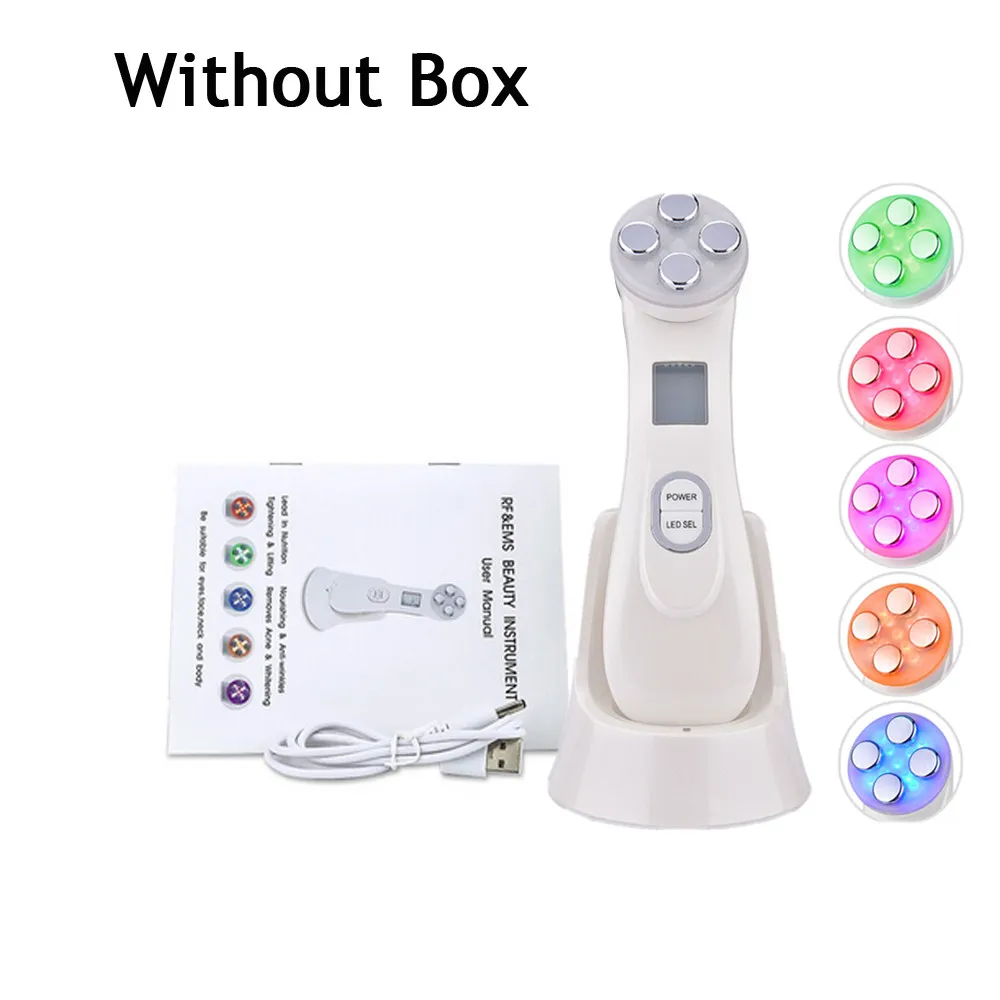 5 in 1 No Box 6 в 1 мезотерапия Электропорация радиочастотный светодиодный фотонный светильник для лица Массажер для лифтинга лица - Цвет: 5 in 1 No Box