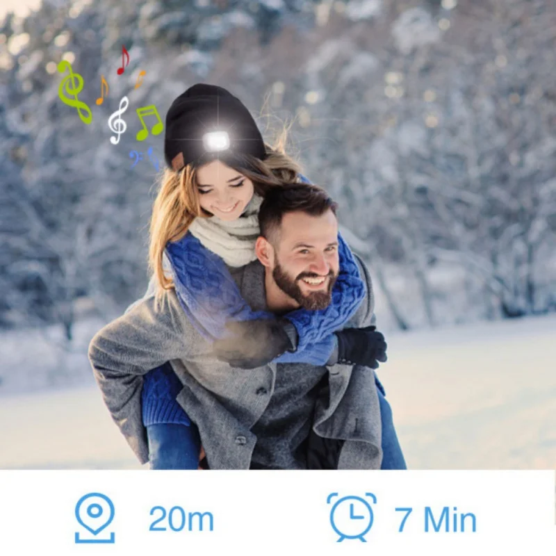 Bluetooth 5 0 наушники зимние теплые Кепки Беспроводной музыкальные колонки