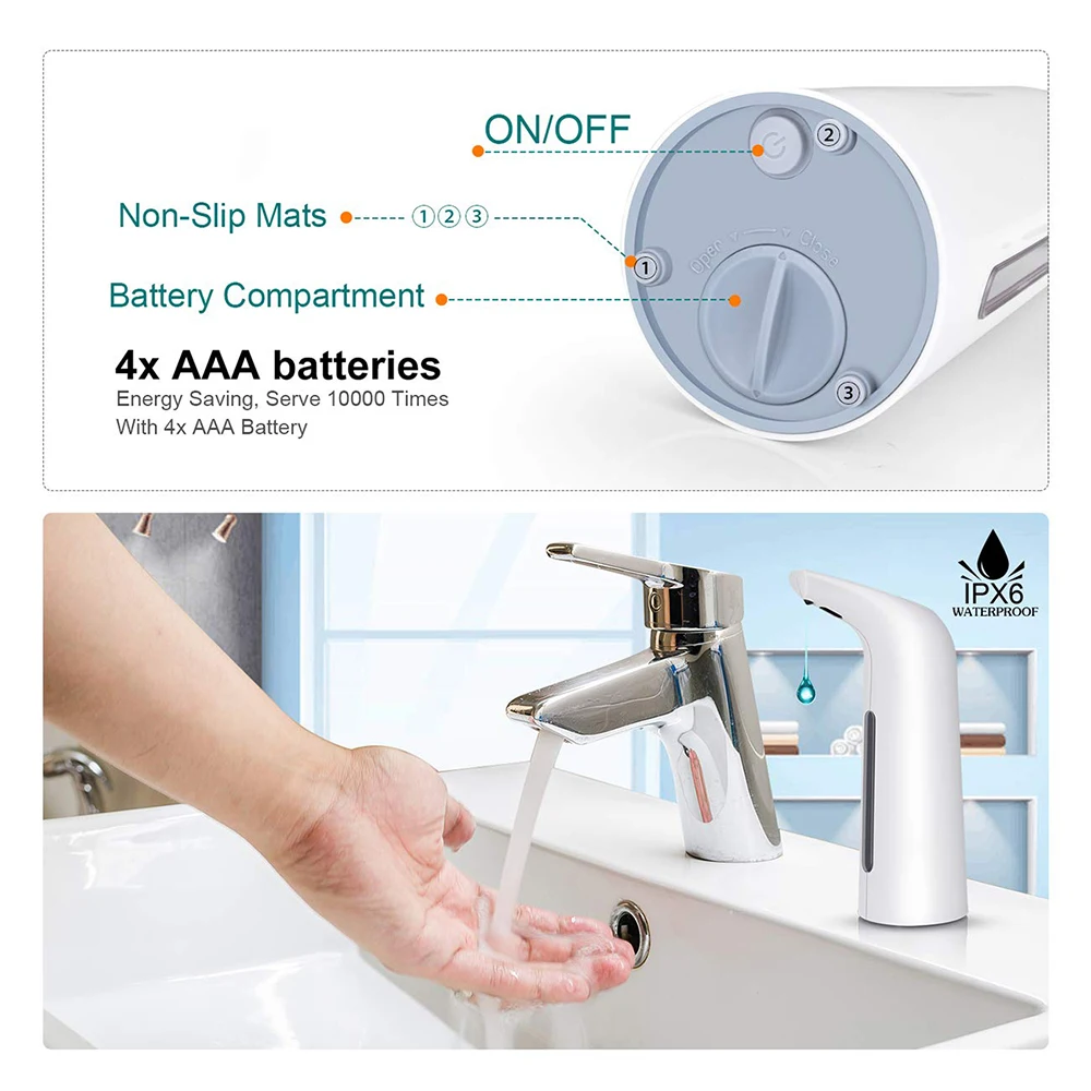 

400ML Soap Dispenser Automatic Infrared Induction Smart Sensor Sanitizer Dispenser Seifenspender For Bathroom Kitchen