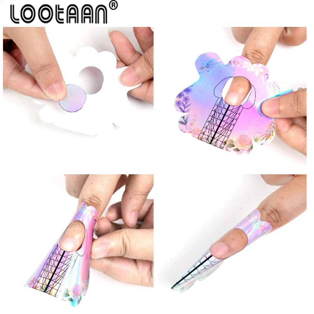 

50/100pcs Alloy Self-Adhesive Nail Paper UV Gel Polish Nail Phototherapy Crystal Sheet Mop Sticker Nail Forms Nail Extend Tool