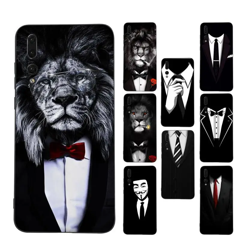 

Man Suit Shirt Tie Phone Case Soft Silicone Case For Huaweip30lite p30 20pro p40lite P30 Capa