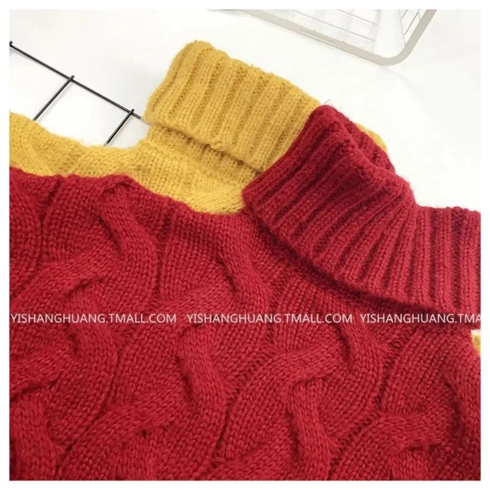 Женский свитер женский с высоким воротником толстый свободный Зимний пуловер