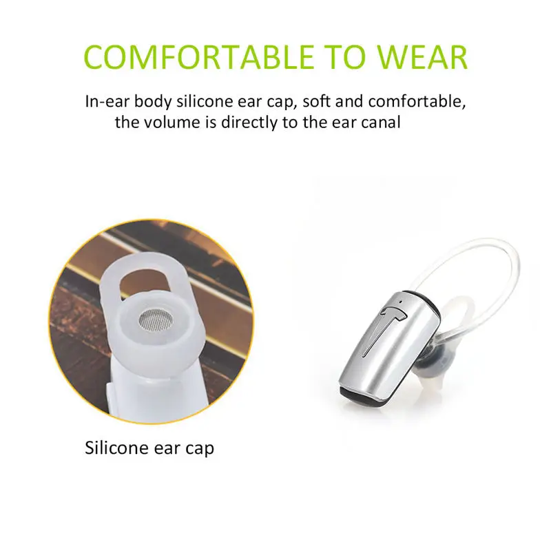 Мини беспроводные Bluetooth наушники в ухо Спортивные с микрофоном Handsfree гарнитура