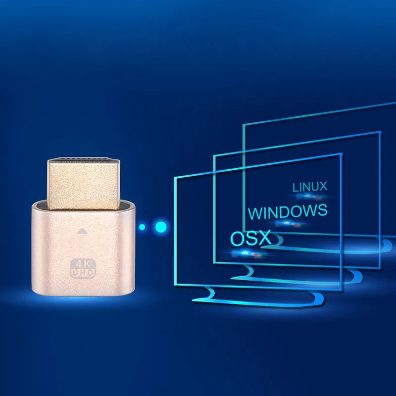 Адаптер Виртуального дисплея VGA для майнинга HDMI-совместимый 1 4 DDC EDID фиктивный