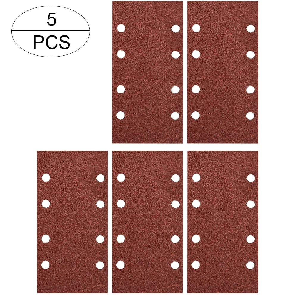 

New 5PCS Sanding Sheets Set 8 Holes Sanding Paper 93x185 mm 40/60 Grit Multi Sanding Paper for Orbital Sandpaper Abrasive Tools