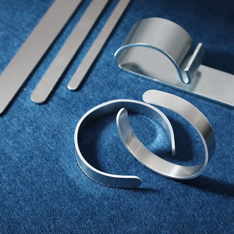

19 Pieces Stainless Steel Bracelet Blank with Bracelet Bending DIY Bracelet Blank Making Adjustable Cuff Bangle Blank