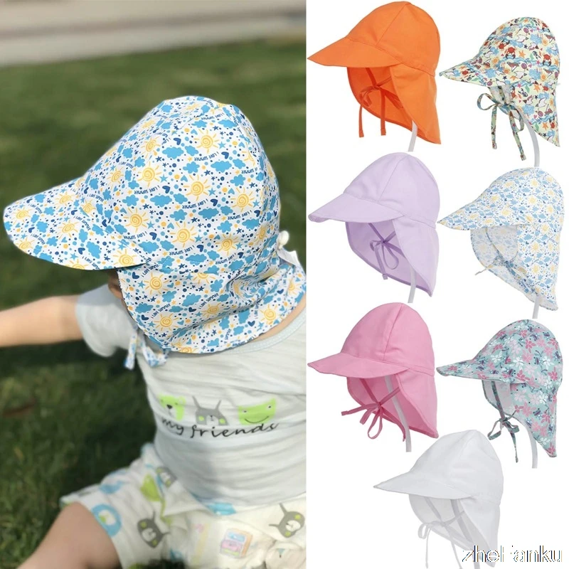 

Солнцезащитная шапка с УФ-защитой, летняя пляжная головная уборка унисекс для новорожденных, младенцев, малышей, мальчиков и девочек, хлопк...