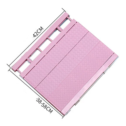 42-38-58cm-pink Регулируемый шкаф, органайзер для хранения полки экономии пространства шкаф декоративные полки для шкафа держатели Настенные кухонная стойка - Цвет: 42-38-58cm-pink