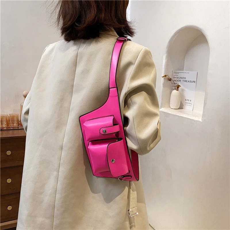 

Women Waist Bag Pu Leather Fanny Pack Luxury Women Belt Bag For Women Crossbody Bags Casual Chest Pack Female Purse