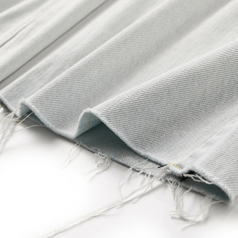 

[EAM] Blue Casual Hole High Waist Wide Leg Denim Jeans New Loose Women Full Length Trousers Fashion Spring Summer 2021 1DD7807