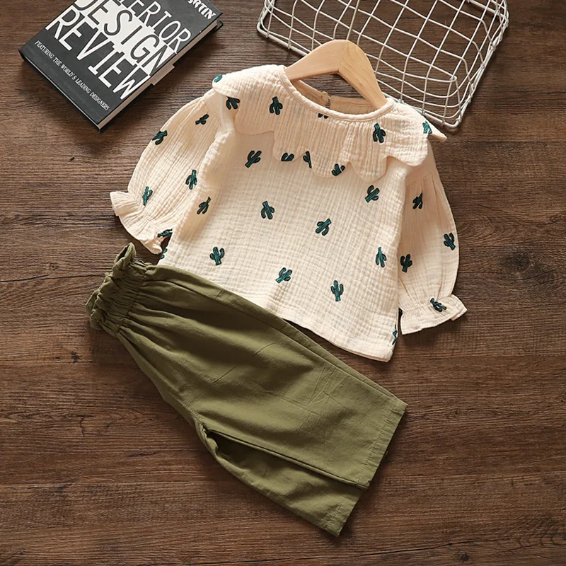 Комплект из двух предметов для маленьких девочек 100% безопасный хлопковый