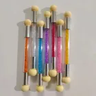 Гель-лак для нейл-арта, кисть с цветным градиентом, блестящая пудра, губка, кисть для дизайна ногтей с 4 сменными губчатыми головками