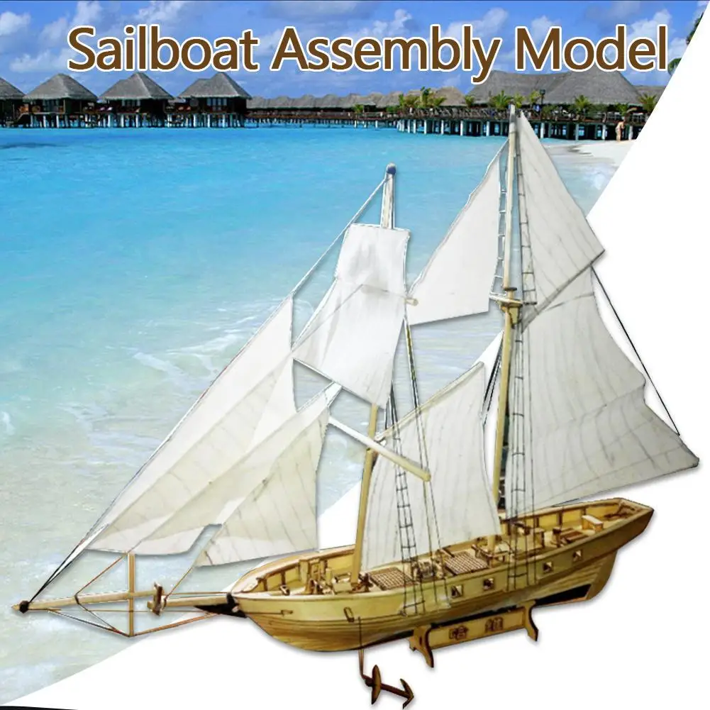 

1: 100 Harvey Sailing Ship Assembled Model Wooden Assembly Model Toys Diy For Children Kit Handmade Model Ship Puzzle N9H7
