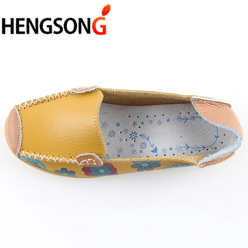 2020 г. летние женские балетки из натуральной кожи с цветочным принтом гибкие