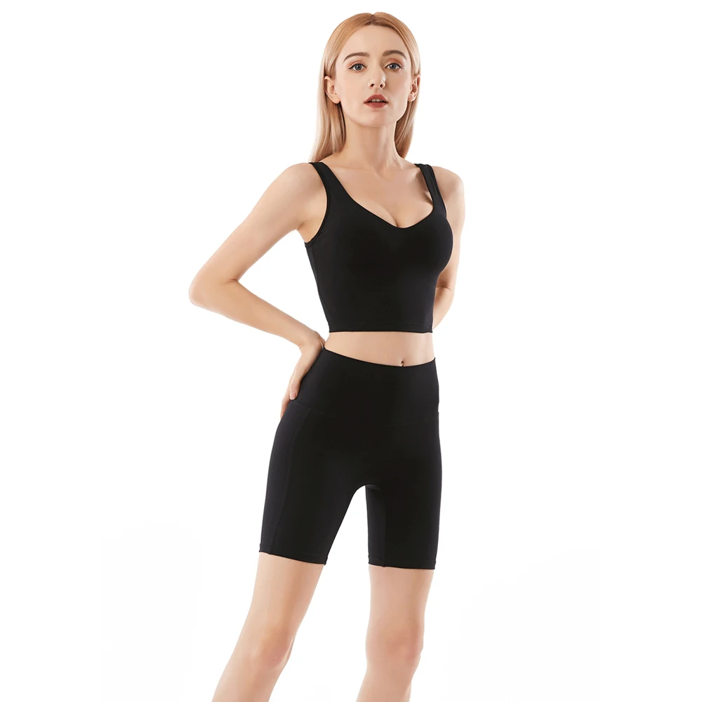 

Женский комплект для йоги, бесшовные эластичные дышащие брюки с высокой талией и коротким рукавом, одежда для тренировок для женщин, спорти...