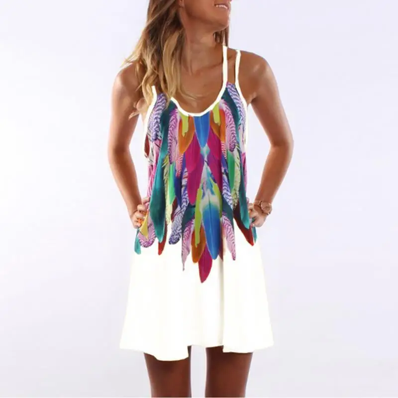 

Women Fashion Boho Style Sexy Printed Plus Size Women Clothing Casual Summer Beach Femme Robe Vestidos Dress