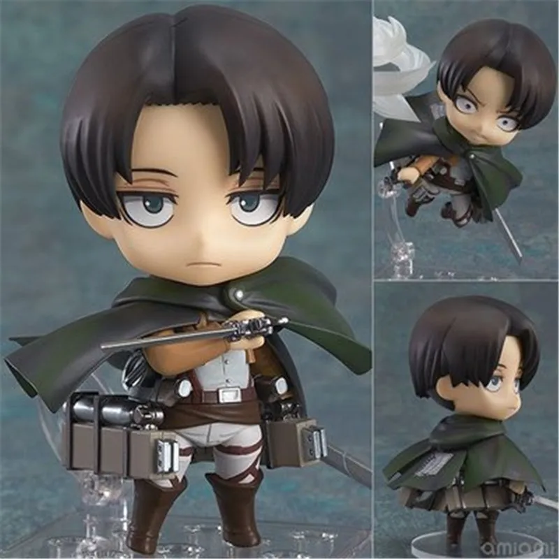 

10cm Q Version Attack on Titan Anime Figures Levi Ackerman Can Move Face PVC Cartoons Action Figures Ornaments Model Toys Gift