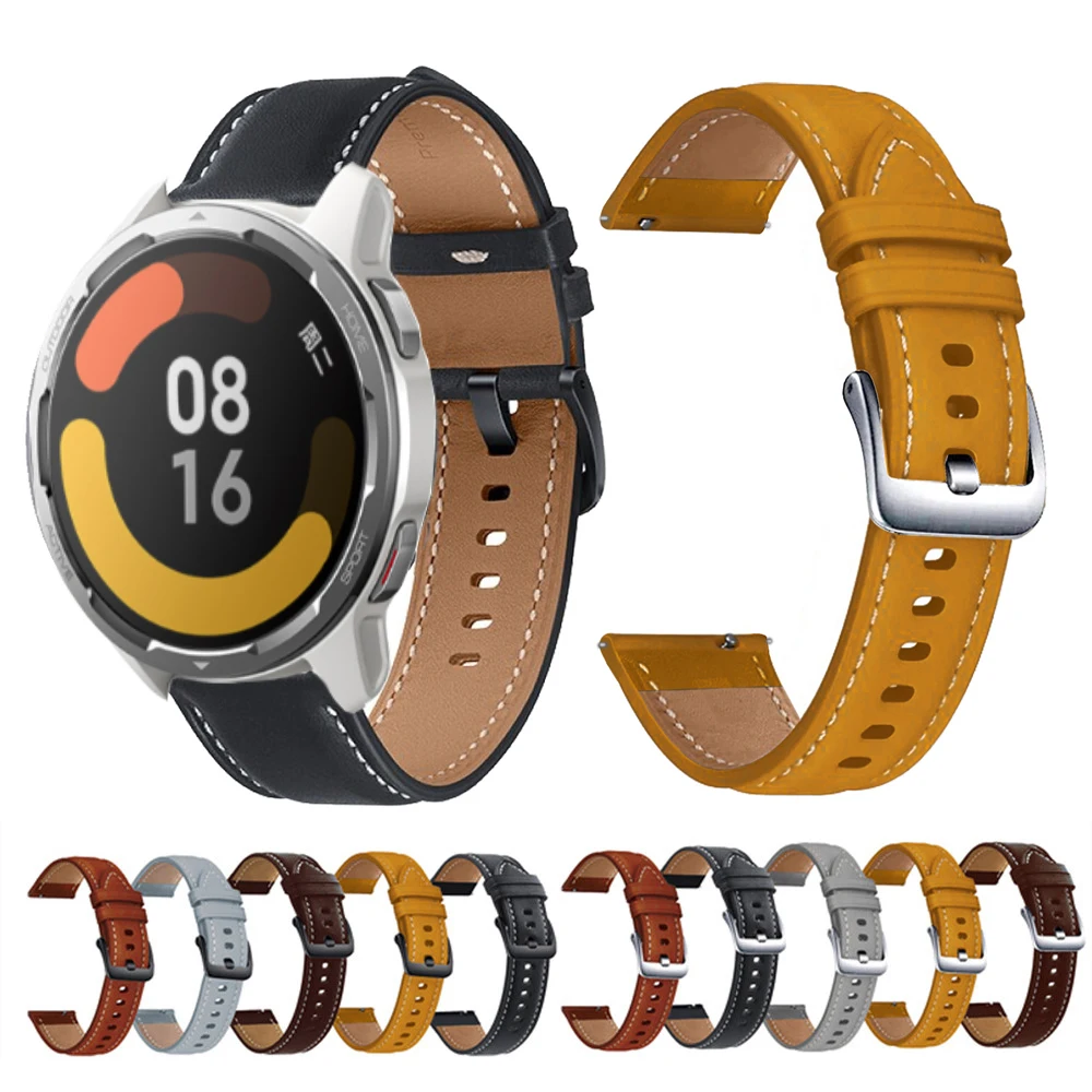 

Браслет из натуральной кожи для Xiaomi Watch Color 2 Correa, деловой ремешок для наручных часов Mi Watch, спортивный браслет, 22 мм