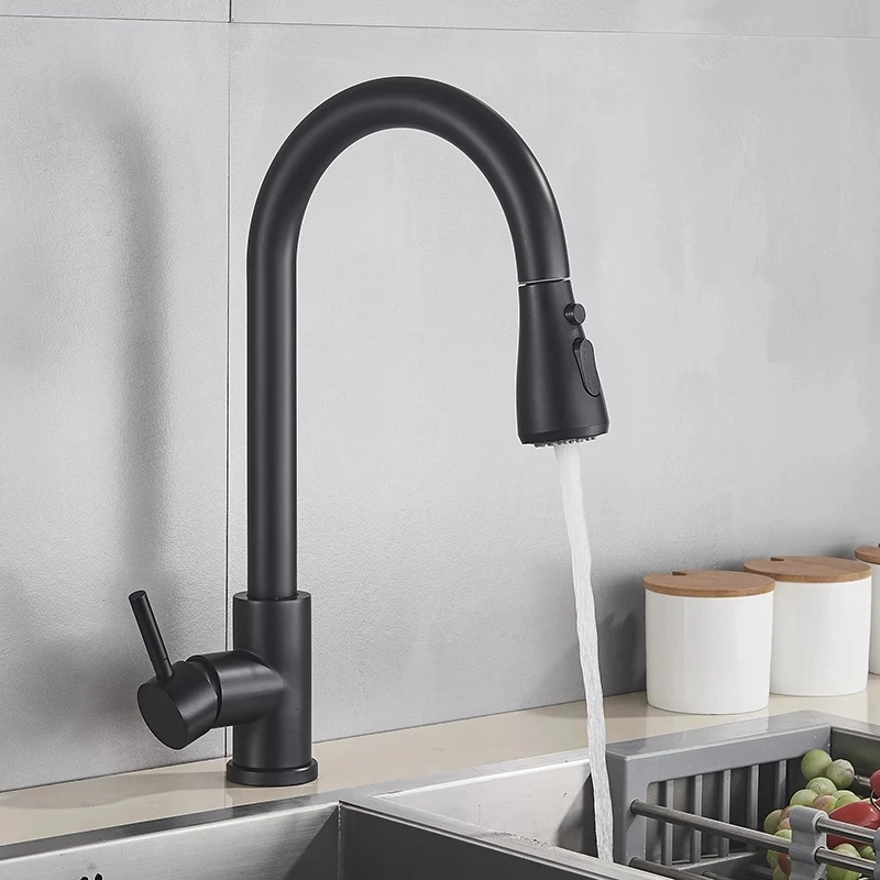 

Kitchen Pull Faucet 360 Degrees Rotation Multi-function Two Ways To Get Out Of The Water Stainless Steel Faucet For Kitchen Sink