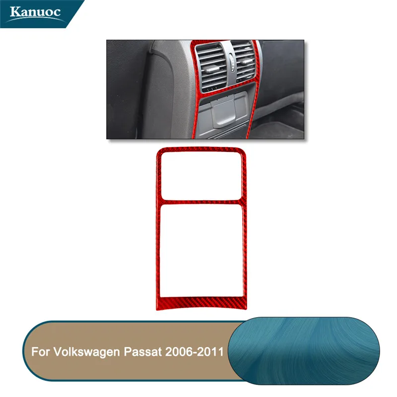 

For Volkswagen Passat 2006-2011 Carbon Fiber Trim Cover Red Stickers Styling Car Accessories Rear Exhaust Vent Frame