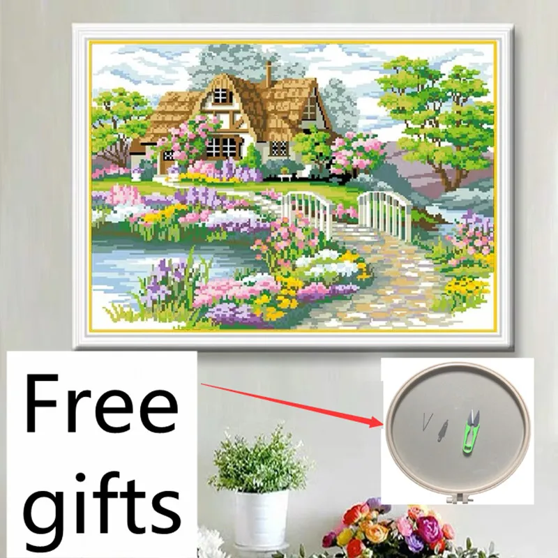 Набор для вышивки крестиком 11CT наборы с точным принтом пейзажа DMC холщовые узоры