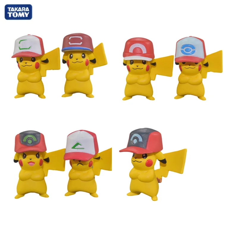

7pcs/set Takara Tomy Pokemon Figures Anime Doll Commemorative Version Pikachu Decorative Ornaments Anime Action Figures Toys