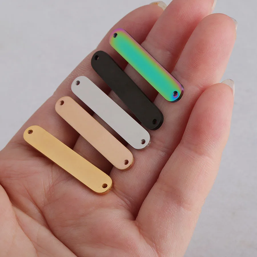 5pcs 6*35mm Gold/black Color Stainless Steel Long Connector Bar Charm Strip Pendant for DIY Handmade Jewelry Making wholesale | Украшения и